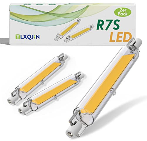YLXQJIN Ampoule LED R7S 118mm Dimmable, 15W COB Lampe, Remplace les Ampoules Halogènes 120W (2PCS, Blanc Naturel)