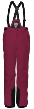 killtec Mädchen Skihose/Funktionshose mit abzippbarem Latz KSW 77 GRLS SKI PNTS, dunkel Himbeere, 176, 37258-000