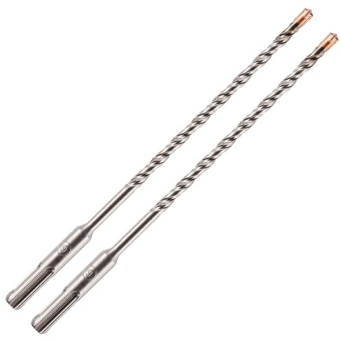 Pack Of 2-6mm x 310mm Long SDS Plus High Performance Hammer Drill Bits, Professional Tungsten Carbide Cross Tipped Masonry Drill Bit For Brick, Concrete, Stone, Granite. 6mm SDS Drill Bit