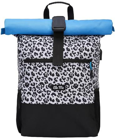Ela Mo’s Rucksack Damen | Schön und Durchdacht | für Uni Reisen Freizeit Job | mit Laptopfach & Anti Diebstahl Tasche | Leo