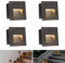 ERWEY 4x illuminazione scale a LED 3000K 3W bianco caldo Luce da parete a LED luce da incasso a parete luce da scala per interni, nero