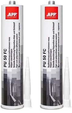 APP PU 50 FC Colle-mastic carrosserie voiture | Colle polyuréthane: excellent pour une utilisation comme colle a pare brise | Mastic colle étanche pour nombreux matériaux | Blanc | 310 ml (Lot de 2)