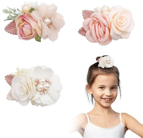 3 Fermagli Per Capelli Con Fiori, Fermagli Per Capelli Per Ragazze, Eleganti Accessori Per Capelli Con Fiori, Fermagli Per Capelli Per Bambini, Accessori Di Abbigliamento