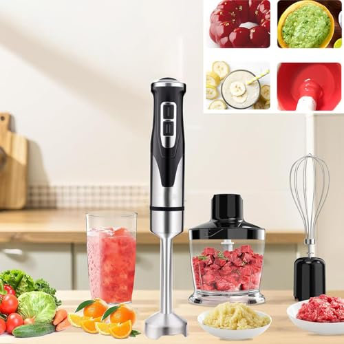 Juego De Batidora De Inmersión De 2000 W, Batidora De Mano Comercial Con Agitador De Acero Inoxidable Y Batidor De Huevos, Velocidad Variable 8000-18000 Rpm, Batidora Eléctrica Para Puré De Patatas, C