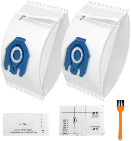 TEHEO Wiederverwendbar Staubsaugerbeutel - 2 Beutel für Staubsauger mit Reißverschluss, Staubbeutel Kompatibel mit Miele Staubsauger, Vacuum Cleaner Bag inkl 2 Filtervlies & 1 Bürsten