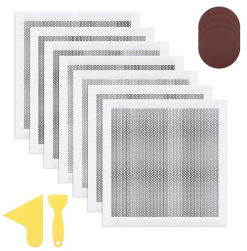 Modixun 7 Pack Trockenbau-Reparatur-Kit selbstklebend, 30 x 30cm für große Löcher, Fiberglas Mesh Aluminium Blatt Trockenbau Patch für Wand-Decke-Reparatur mit 4 Sandpapier & 2 Spachtel