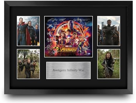 HWC Trading Avengers 3 Infinity War Gifts Printed Signed Autograph Presentation Display Montage for Movie Memorabilia Fans - A3 Framed