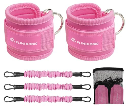 flintronic Bandas de Resistencia de Tobillo, Banda de Resistencia de Tobillo, Tobillera para Polea para Piernas para Tonificar Músculos, Entrenar Piernas y Glúteos para Hombres y Mujeres