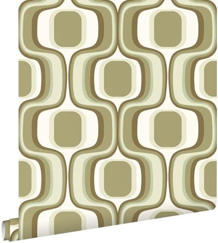 Esta Home Tapete Retro-Ornamente Grün 50 x 900 cm