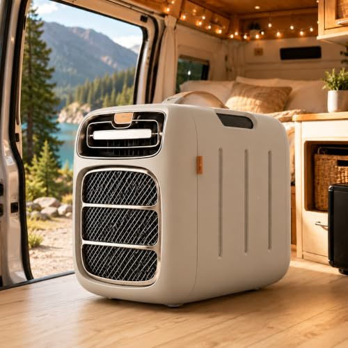 Klimaanlage Für Campingzelt, Tragbares Zelt-Klimagerät Mit Kühl Heizfunktion, Einstellbare 16–32°C, Fernbedienung Inklusive, 3 Einstellbare Lüfterstufen Outdoor Camping Und Reisen Coldheat