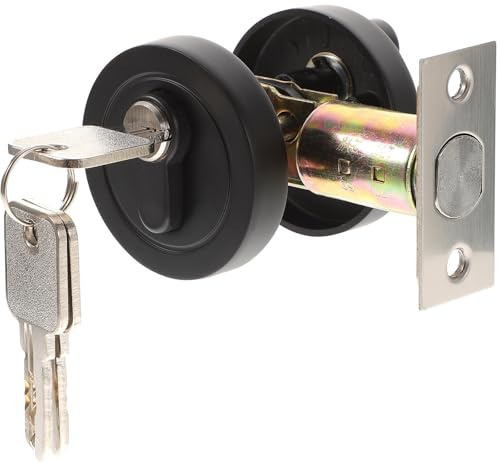 HOODANCOS Serratura per Porta da Interno Nottolino a Doppia Faccia, in Lega di Zinco Nero, Alta Sicurezza per Porta Camera da Letto e Bagno