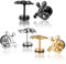 Yumilok Edelstahl Gecko Echsen Eidechse Gestüt Stecker Ohrstecker Piercing Ohrringe Hypoallergen Ohrschmuck für Damen Herren, 3 Paare(Schwarz, Silber, Gold)