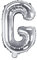 PartyDeco Folienballon Buchstabe G Silber-Geburtstag Hochzeit Jahrestag Folienballon Buchstabe G- Silber Größe ca. 35 cm Verlobung Silvesterparty Folienballon Hel Deko