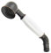 PaulGurkes Retro Nostalgie Handbrause schwarz Duschkopf vintage Dusche weißer Kunststoffgriff Landhausstil Brausekopf