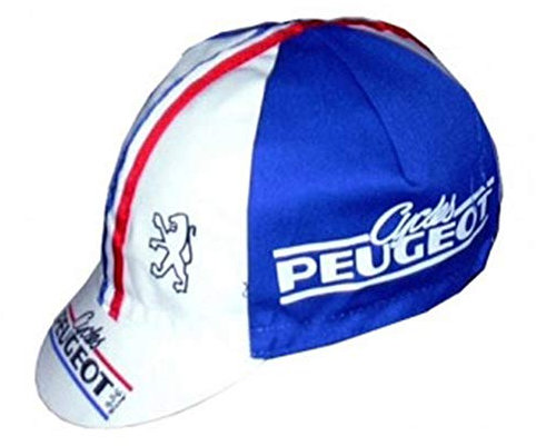Vintage Team Radkappen - Anti Schweiß Caps | für Stand-Alone oder unter Helm | Team Jersey Caps Outdoor Caps Made in Italy, Peugc, Einheitsgröße-M