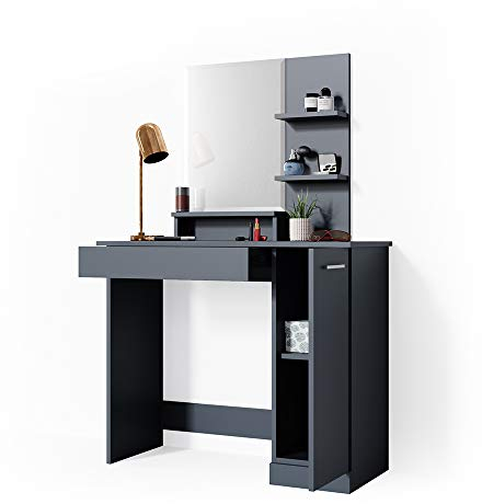 Vicco Schminktisch Julia, Anthrazit, 90 cm mit Hocker