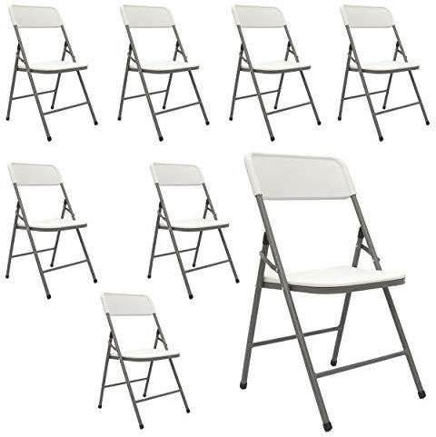 AMANKA 150kg Klappstuhl 8er Set - 50x46x83 Wetterfest Klappbar - Kunststoff Balkonstuhl Gartenstuhl