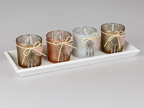 formano Teelichthalter-Set mit verschiedenen Gläsern - 5tlg - 40 cm Traumfänger