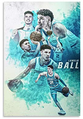 LaMelo Ball-Poster, Basketball-Sport, 1 Wanddekoration, Leinwand-Kunstdruck für Büro, Schlafzimmer, Zuhause, Schlafsaal – Geschenk für Jungen, 30 x 45 cm