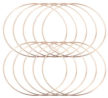 Milisten Dreamcatcher Ringe 30cm Metallring 7cm Durchmesser 10 Eisenring Metall Blumenreifen Ring DIY Runder Ring für DIY Bastelkranz Zubehör (Golden 80Mm) Metallring 25mm