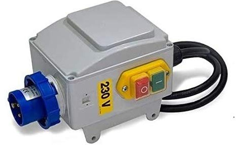 SALVAMOTORE INDUSTRIALE PER BETONIERA o IMPASTATRICE 1HP 16A 2P+T IP67 INTERRUTTORE AVVIATORE CON CONDENSATORE 35 Microfarad 180/250 Litri PROFESSIONALE MARCA ROSI
