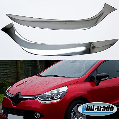 Chrom Edelstahl unter Scheinwerfer Blenden Umrandung von Recambo passend für Renault Clio IV ab 2012