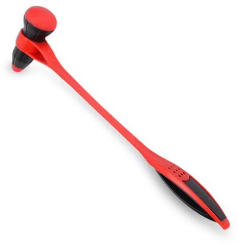 Silikon-Körpermassagehammer, multifunktionales Handmassagegerät, elastisch biegbares Massagegerät zur Linderung von Körperstress (Rot + Schwarz)