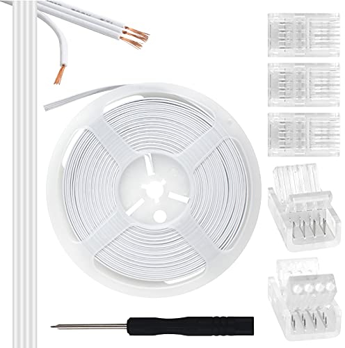 Aroidful 5x4-polige 10mm LED-Streifenverbinder und 10m LED-Verlängerungskabel, Zum Anschluss von LED-Streifen und Verlängerungskabel mit Schraubendreher für 10mm LED-Streifen
