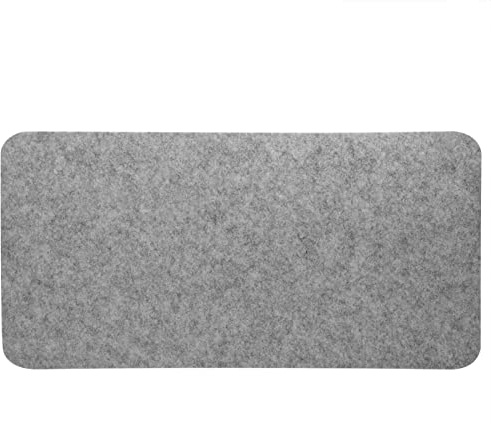 Filz Maus Schreibtisch PC Pads, Faltbare Filz Maus Matte, Laptop Mausunterlage, Kratzfest, Wärmedämmung, Stoßdämpfung, 68X33CM, für Office, Gaming, Home(hellgrau)