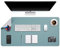 DOBAOJIA Große Schreibtischunterlage, Schreibtischmatte, Desk Pad, Schreibtischschutz, Schreibblock, für Laptop/Tastatur/Maus, Doppelseitige Verwendung PU Leder Wasserdicht 90 x 43cm(Graugrün/Grau)