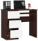 Bureau d'Ordinateur Avec 3 Tiroirs et Tiroir Coulissant Pour Clavier - Pour Ordinateur de Bureau ou Portable, École et Jeunes - 90x77x50