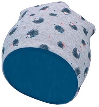 Sterntaler Baby Jungen Beanie Baby Slouch-Beanie Igel Mütze - Beanie Baby, Kinderbeanie - gefüttert mit Baumwoll Fleece - hellgrau, 43