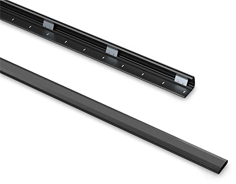 PureMounts® Passacavo in alluminio con 3 nastri adesivi 3M da 30 cm come accessorio, 1,00 m, nero