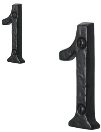 Antique Black Door Numbers Screw On 3 Inch Cast Iron Number 1 Door Number Elegant and Bold Door Numerals Suitable for All Door Types Including Wooden uPVC and Composite.