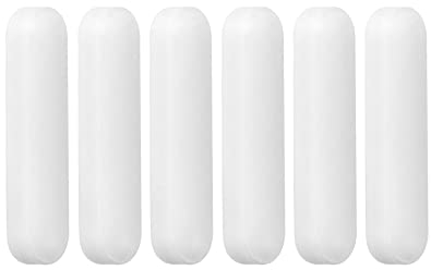 QWORK® 6 Stück Magnetrührstäbchen, Typ-C Weiß Farbe PTFE Rührfische Labor Rührer für Magnetmischer