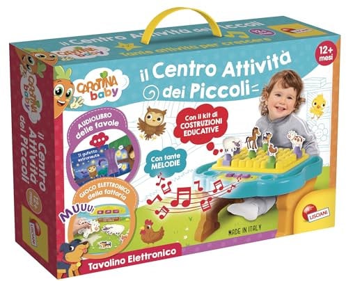 Liscianigiochi, Carotina Baby Elektronisches Bankett, pädagogische Konsole, Kinder von 1-4 Jahren, sensorische Entwicklung, Beistelltisch, Bausatz, Mehrfarbig, 97067