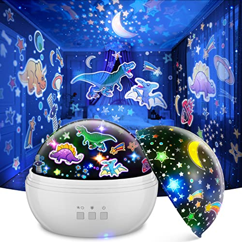 Tesoyzii Dinosauro Giocattolo Bambino 2 3 4 5 6 7 Anni, Luce Notturna Lampada Proiettore Stelle Soffitto Regalo Bambino 2-6 Anni Dinosauri per Bambini Bambini 3-9 Anni