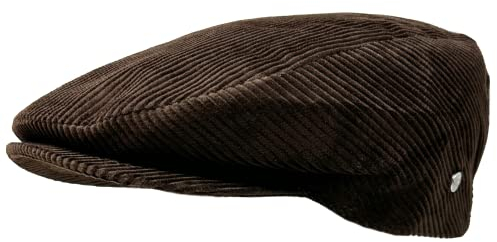 WEROR Herren Flatcap Schirmmütze Schiebermütze Mütze Cap Cord WEROR-396.1 (59, Braun)