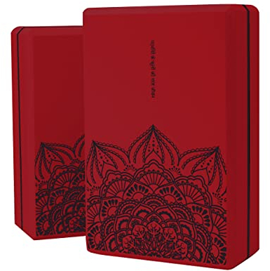 LaiEr Yoga Blöcke (Set von 2) 9x6x3 High Density EVA Schaum Ziegel, rutschfeste Oberfläche weich und leicht für Yoga, Pilates, Meditation in Rot