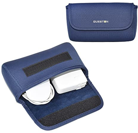 QUESTON Storage Pouch Bag Cases for Accessories MacBook Laptop Power Adapter, Wireless Mouse, iPhone Chargers, Cellphone, Power Bank, Cord, Travel Cable Electronic Organizer