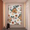 LCDIUDIU Acrylbilder, Gelbe Rose Blume Orange Obst Zweig Abstrakt Moderne Original Handgemalte Ölgemälde Auf Leinwand Für Familie Wand Wohnzimmer Esszimmer Home Art Decor, 50X70Cm(20X28