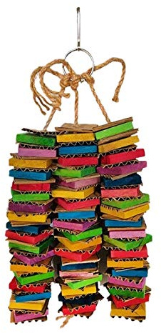 Lodokdre Parrot Toys for Cardboard Big Bird Toys African Parrot Toys Natural Wooden Bird Cage Chewing Toy