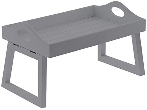 U.saf Home Collections Grey/White Wooden Folding Sofa Armrest Tray Folding Couch Armrest Organiser, For Snacks, Coffee & Accessories Mini Side Tray Table_W20 x L30 x H18.5cm (Grey)