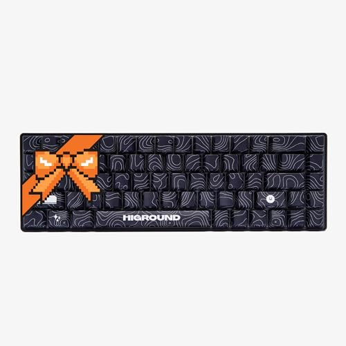Higround Basecamp 65% Mechanical USB Wired Gaming Keyboards, Programable RGB, Transparent/Translucent, Hot-Swappable, Deep Thock Creamy Sounding PC Keyboard (BLACKICE - White Flame Switch)