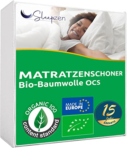 SLEEPZEN Matratzenschoner 80x190 Bio Baumwolle Molton Matratzenauflage Oeko-TEX Zertifiziert, 100% Baumwolle Naturfleece Gesund und leise, Matratzenauflage Nicht Wasserabweisend - Hergestellt in EU