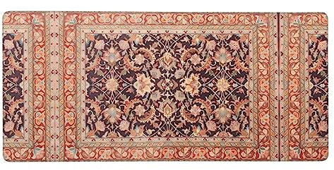 Tapis de clavier en caoutchouc extra large Art oriental antique 40,6 x 90,2 cm : forte adhérence, design épais durable