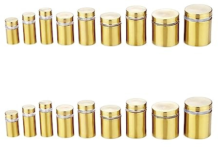 Gebürstetes Gold, 200 Stück, Edelstahl, hohle Werbenägel, Schrauben, Schilder, Werbetafel, Glasabstandsstifte, Befestigungsmaterial ( Color : 19X30mm )