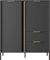 WFL GROUP Elegant Anthrazit Kommode - Modern Sideboard 100, 150, 200 cm - Skandinavisch Schrank mit goldenen Griffen - NOX Set - mit Hohe Schwarze Metallfüße - 103 x 40 cm - Kommode 2D2S