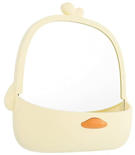 POPETPOP Miroir De Maquillage Pratique Suspendu Miroir De Bureau Girl avec Fonction De Rangement pour Salle De Bain Et Chambre