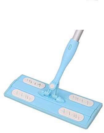 Serpillière Plate avec pédale brevetée et poignée de Transport, vadrouille paresseuse sans Lavage des Mains, tête pivotante à 360°, vadrouille Magique autonettoyante pour Nettoyage Humide et Sec avec